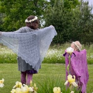 Silver Ash shawl — handwoven Estonian wool in pale silver-grey